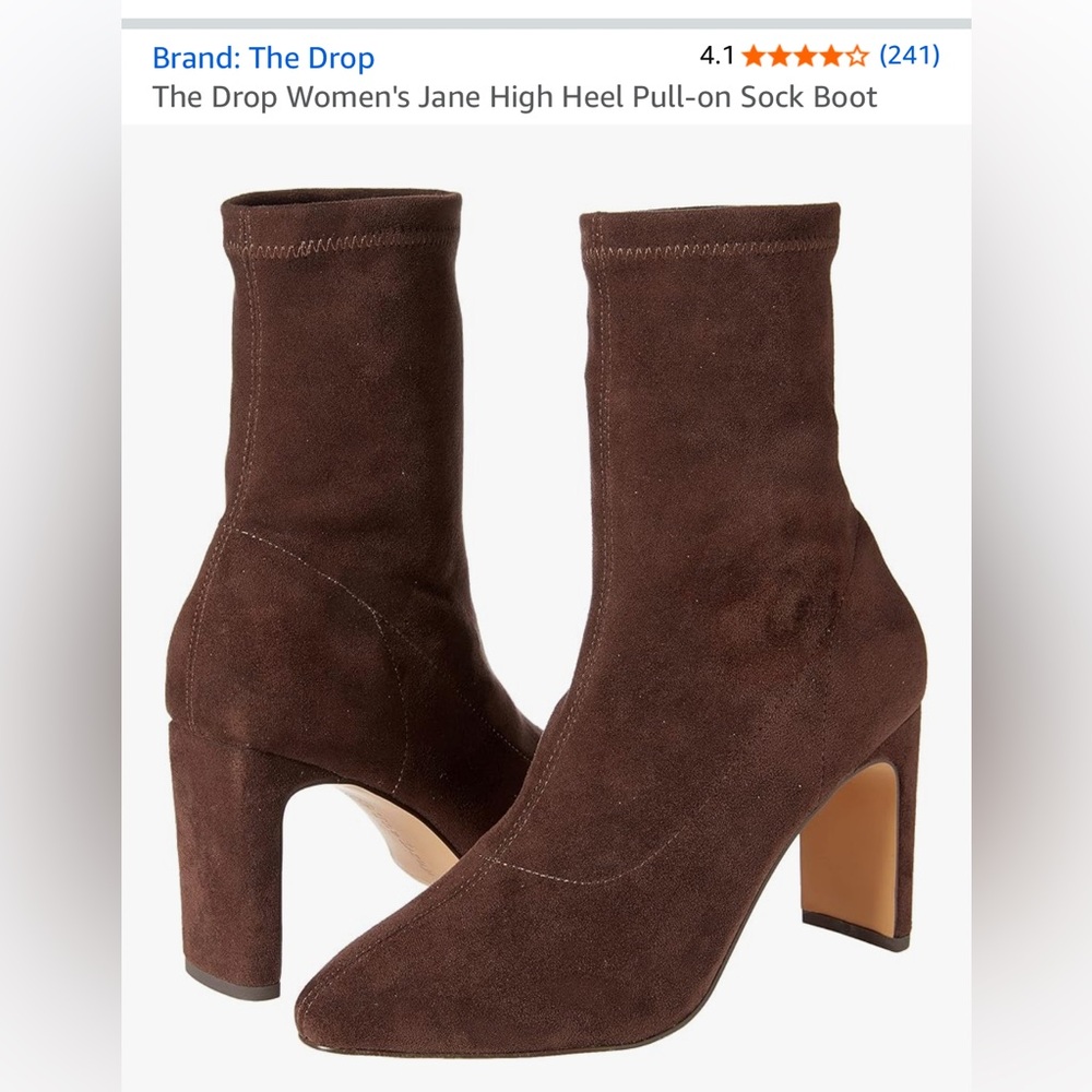 NWT Amazon The Drop Jane High Heel Pull On Sock Boot